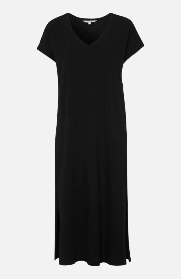 Dress with side slit in black color