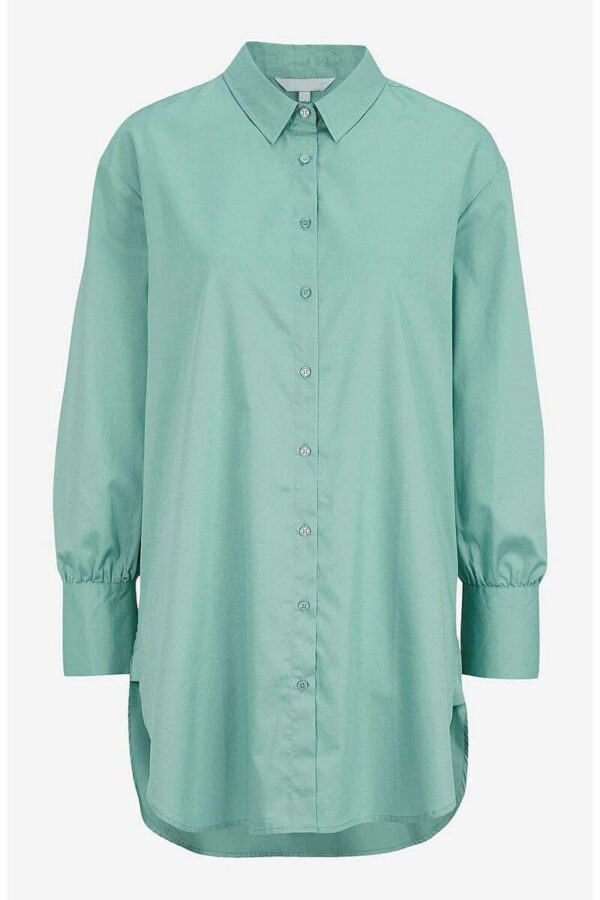 Shirt with classic collar in mint color